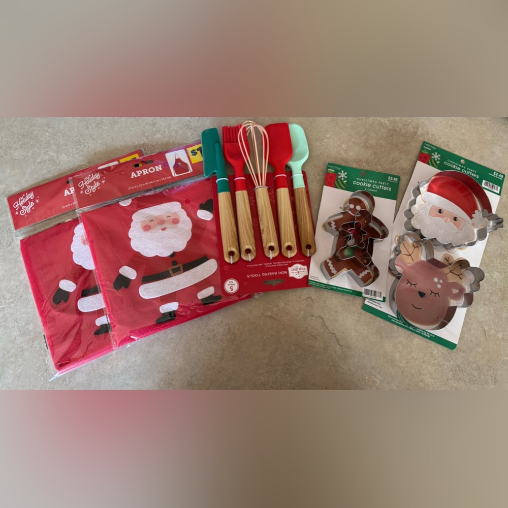 Holiday Baking Kit | Aprons, Silicone Utensils + Cookie Cutters